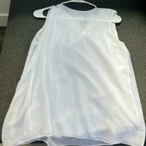 Uniqlo Chiffon White Tank with Pleated back